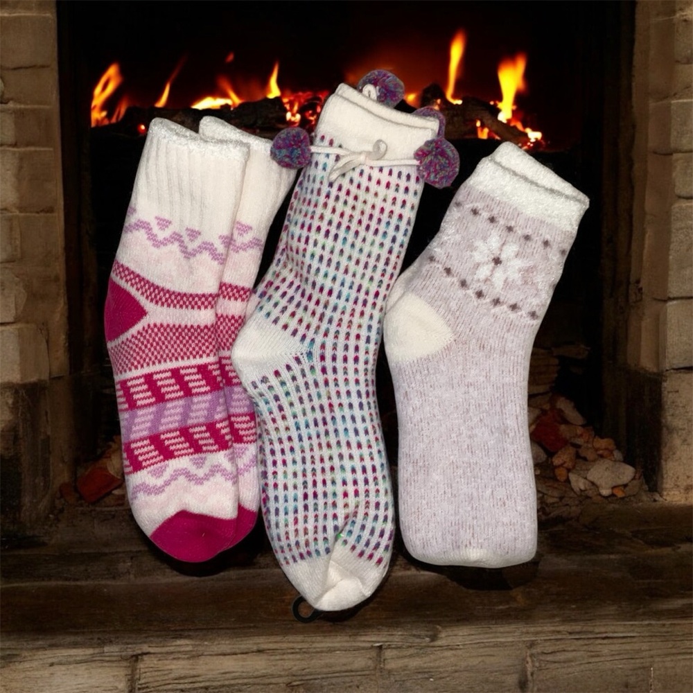 Cozy, Fluffy, Warm Thick Multicolor Women's Socks (3) Size 6-10